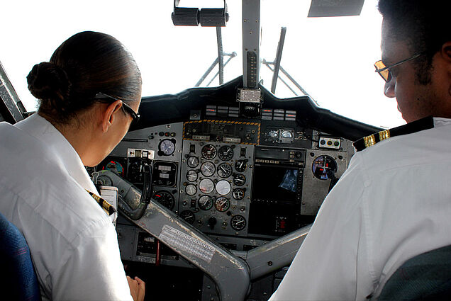 Fiji airways cockpit on the way to Vanua Levu island