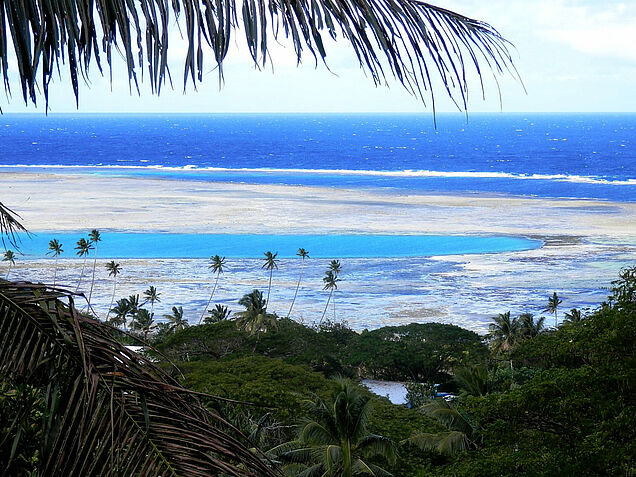 Vanua Levu island view to the lagoon from the jungle