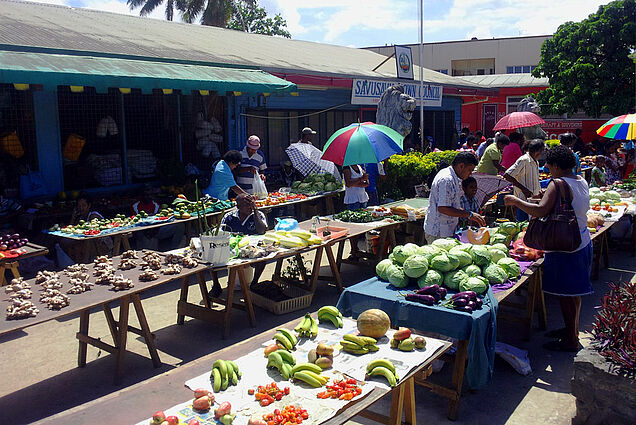 Fijian grown products at Savusavu Market