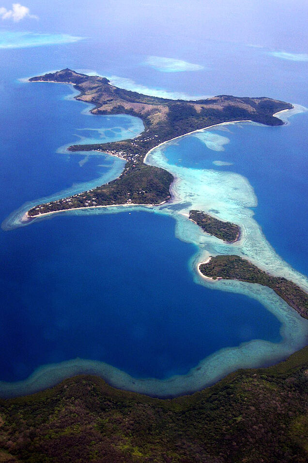 Vanua Levu island view from aircraft